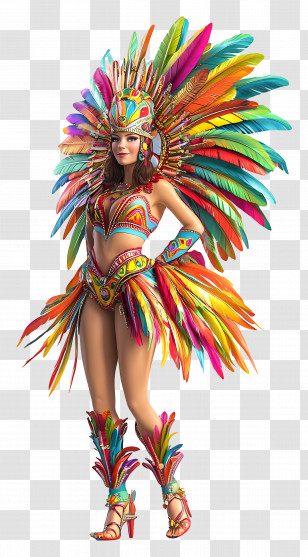 Rio Carnival - Colorful Carnival Dancer Transparent PNG