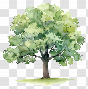 Oak Tree - Watercolor Tree Illustration Transparent PNG