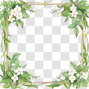 Jasmine Flower
 - Elegant Floral Frame Design Transparent PNG