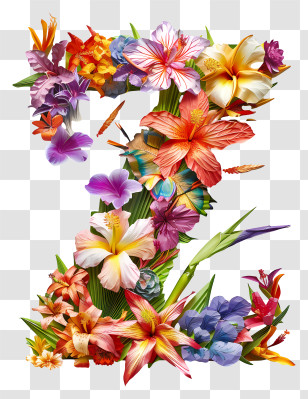 Floral Letter Z - Floral Letter Z Transparent PNG