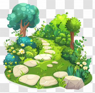 Garden Path - Green Garden Pathway Illustration Transparent PNG