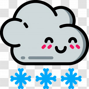 Snowy Weather - Happy Snow Cloud With Snowflakes Transparent PNG