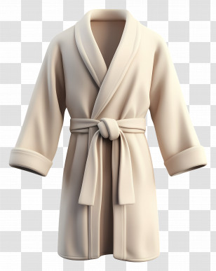 Bathrobe - Beige Soft Bathrobe Illustration Transparent PNG