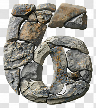 Number 6 - Stone Number 6 Transparent PNG
