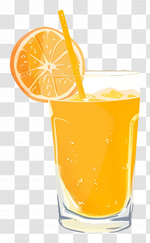 Orange Juice - Refreshing Glass Of Orange Juice Illustration Transparent PNG