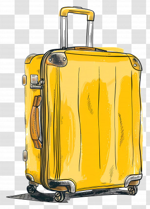 Travel Suitcase - Cute Yellow Suitcase Illustration Transparent PNG