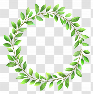 Green Leaf Wreath - Green Leaf Wreath Decoration Transparent PNG