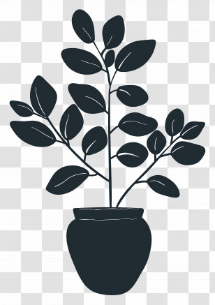 Plant Silhouette - Potted Plant Silhouette Design Transparent PNG