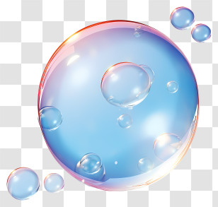 Pastel Soap Bubbles - Blue Soap Bubble Transparent PNG