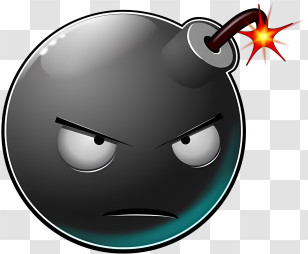 Smiley - Angry Cartoon Bomb With Lit Fuse Illustration Transparent PNG
