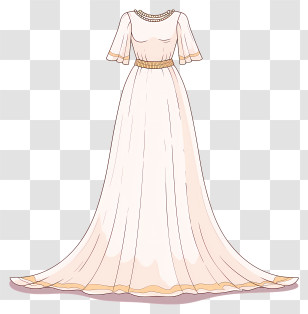 Chiffon Wedding Dress - Elegant Formal Dress Transparent PNG