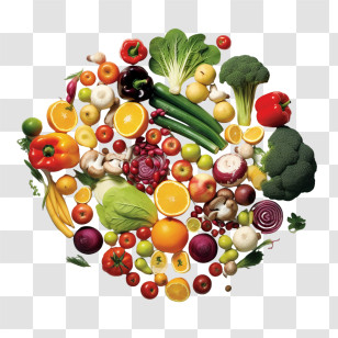 Vegetarian Day
 - Circular Arrangement Of Assorted Fruits And Vegetables Transparent PNG