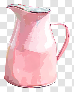 Pink Milk Jug - Pink Vintage Pitcher With Classic Design Transparent PNG