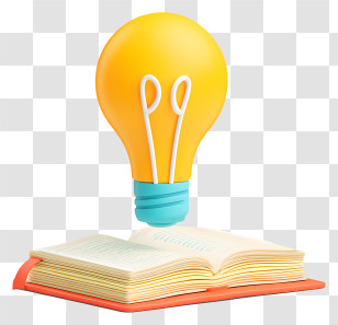 Insights Bulb Symbol - Light Bulb And Book For Learning Concept Transparent PNG