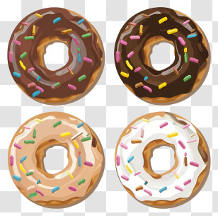 Doughnuts - Donuts With Sprinkles Transparent PNG