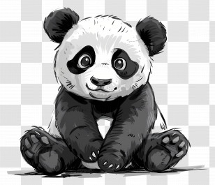 Panda - Cute Panda Illustration Transparent PNG