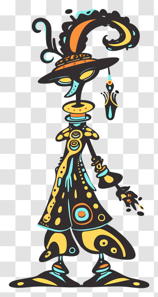 Art - Abstract Character With Colorful Patterns Illustration Transparent PNG