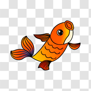 Fish - Colorful Cartoon Koi Fish Illustration Transparent PNG