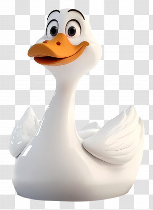 Cartoon Goose - Cartoon Duck With Orange Beak Transparent PNG