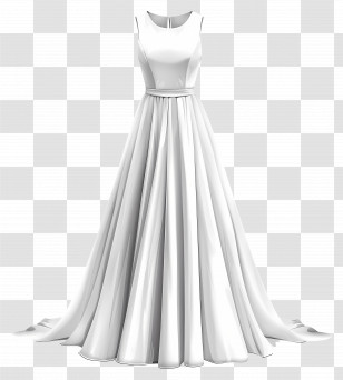 Wedding Party Dress - Elegant White Dress Transparent PNG