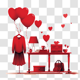National Wear Red Day - Red Dress And Balloons Transparent PNG