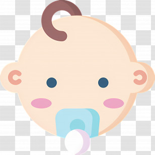 Infant - Adorable Baby Illustration With Pacifier Transparent PNG
