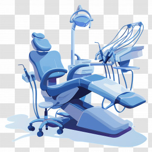 Dentist Chair - Blue Dental Chair In Clinic Transparent PNG