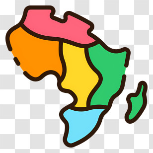 Africa Map - Colorful Map Of Africa Transparent PNG
