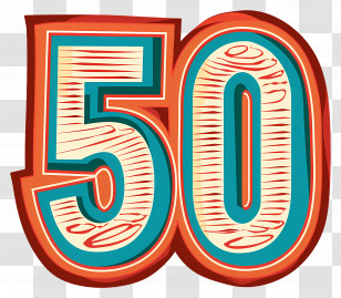 Number 50 - Colorful Number Fifty Design Transparent PNG