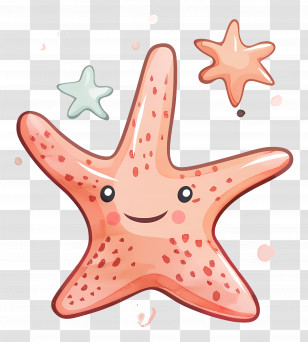 Cute Starfish - Adorable Cartoon Starfish Illustration Transparent PNG