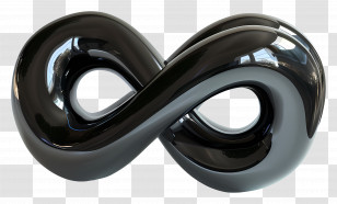 Infinity - Glossy Black Infinity Loop Art Transparent PNG