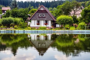 Cottage Fukei - Reflection - Retro Cabins Transparent PNG