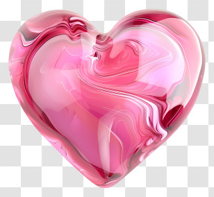 Pink Heart - Pink Marble Heart Design Transparent PNG