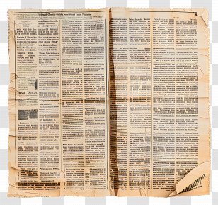 Newspaper - Vintage Old Newspaper Transparent PNG