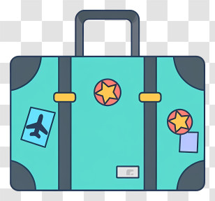 Travel Suitcase - Cartoon Suitcase With Travel Stickers Transparent PNG