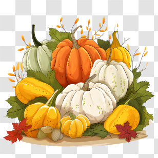 Harvest Festival
 - Autumn Pumpkins And Gourds Transparent PNG