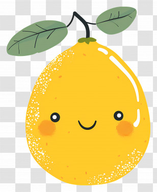 Doodle Lemon - Cute Yellow Lemon Cartoon Character Transparent PNG
