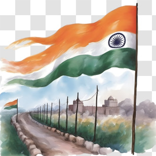 Tiranga Border - Indian National Flag Transparent PNG