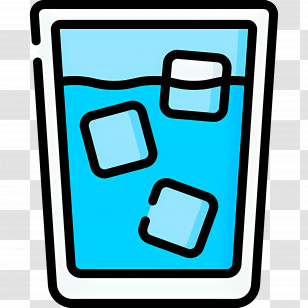 Water Glass - Glass Of Water With Ice Cubes Transparent PNG