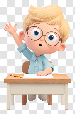 Hand Raised Student - Curious Schoolboy Raising Hand Transparent PNG