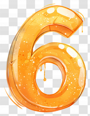 Number 6 - Honey Dripping Number 6 Transparent PNG