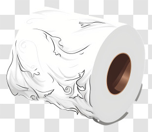 Hand Drawn Toilet Tissue - Roll Of Toilet Paper Transparent PNG