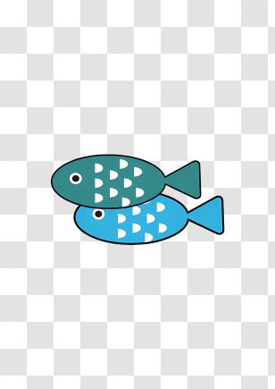 Icon - Two Colorful Cartoon Fish Transparent PNG