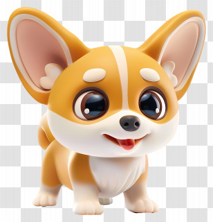 Corgi Puppy - Adorable Cartoon Corgi Illustration Transparent PNG