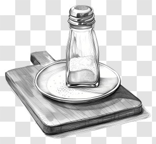Salt Shaker - Salt Shaker And Plate Sketch Transparent PNG