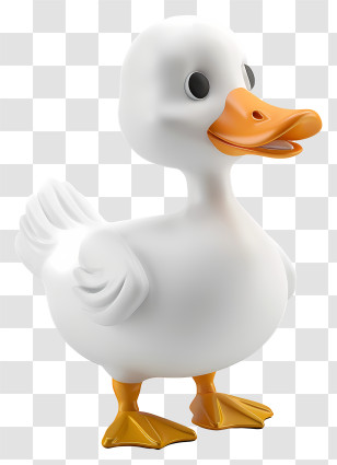 Duck - 3D White Duck Cartoon Character Illustration Transparent PNG