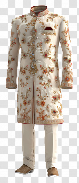 Indian Formal Wear - Traditional Embroidered Suit Transparent PNG