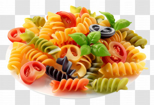 Pasta Salad - Colorful Pasta Salad Dish Transparent PNG