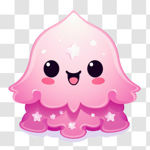 Ghost - Pink Jellyfish Character With A Starry Glow Transparent PNG