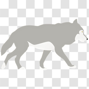 Gray Wolf Illustration - Gray Wolf Walking Illustration Transparent PNG